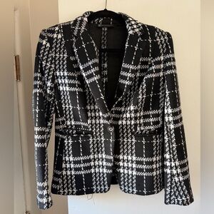New York & Company Black and White Plaid Blazer